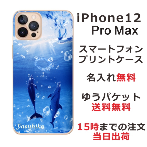 iPhone 12proMax ケース アイフォン12プロマックス カバー らふら 名入れ ドルフィンリング